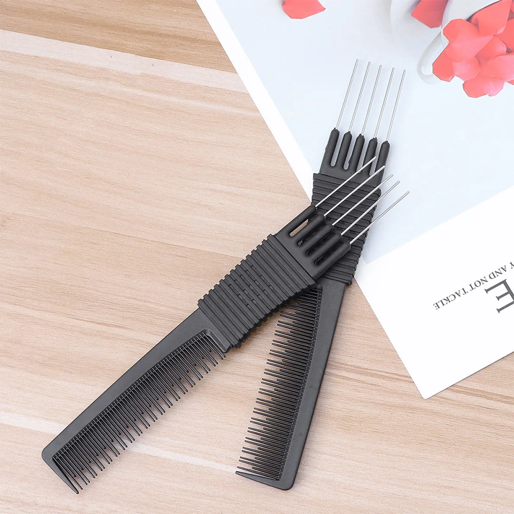 6 pezzi pettine a forchetta in acciaio professionale per capelli pettine a coda multifunzione portatile per strumento per lo styling dei capelli lisci e puliti donna uomo