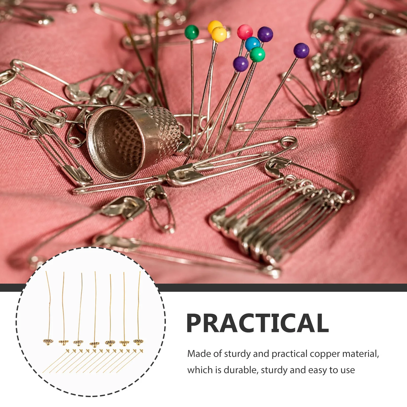 Saco de Agulhas de Cobre Resistentes para DIY, Acessórios para Confecção de Joias, Agulhas para Enfiar Contas para Artesanato