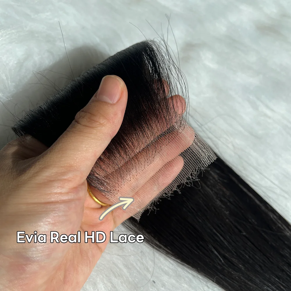 AVENIR nudos individuales 2x6 HD Cierre de encaje Invisible suizo HD encaje derretido pieles Pre desplumado cabello humano virgen HD cierre Frontal solo