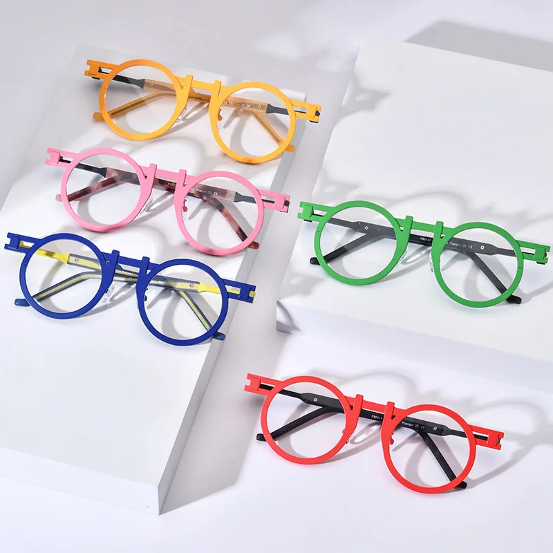 الرياح الأحمر 2025 جديد نظارات بمادة الخلات الإطار الرجال الفاخرة النظارات الطبية البصرية إطار امرأة الرجعية إطار الموضة المستديرة Z485