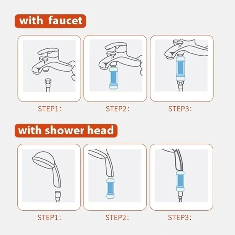 Filtro para cabezal de ducha perfumado, suavizante de agua, mejora la depilación de la piel, purificador de ducha, accesorios de baño