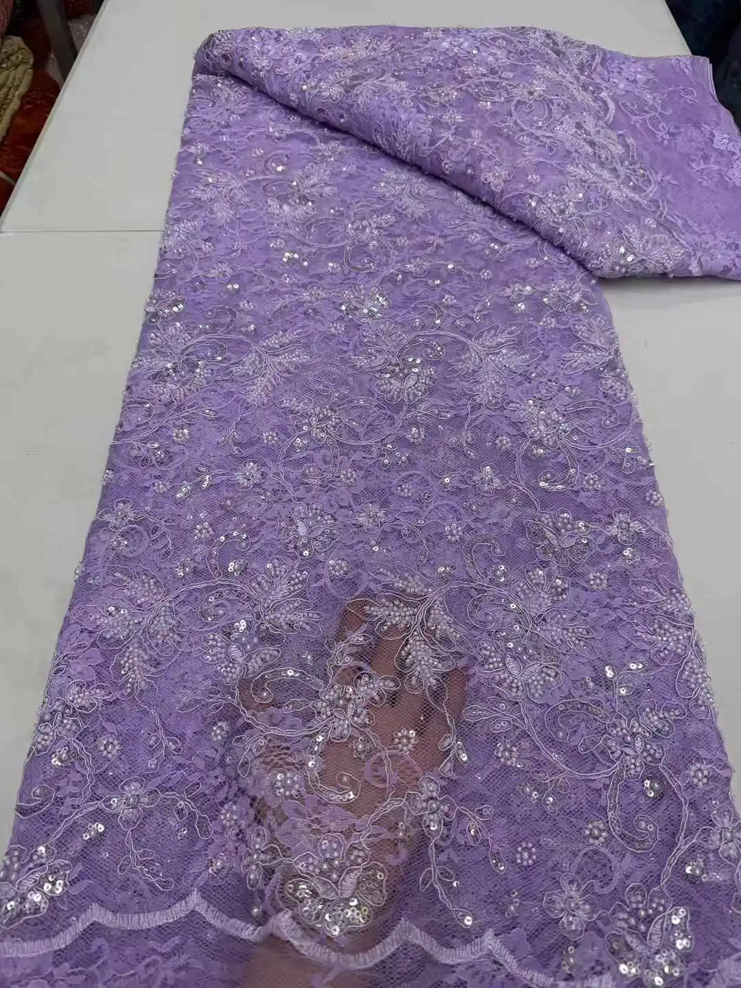 แฟชั่นแอฟริกันลูกไม้ผ้าคุณภาพสูง 2025 ภาษาฝรั่งเศสคําลูกปัดหรูหราลูกไม้TulleไนจีเรียSequinsสุทธิลูกไม้ผ้าสําหรับงานแต่งงานชุด