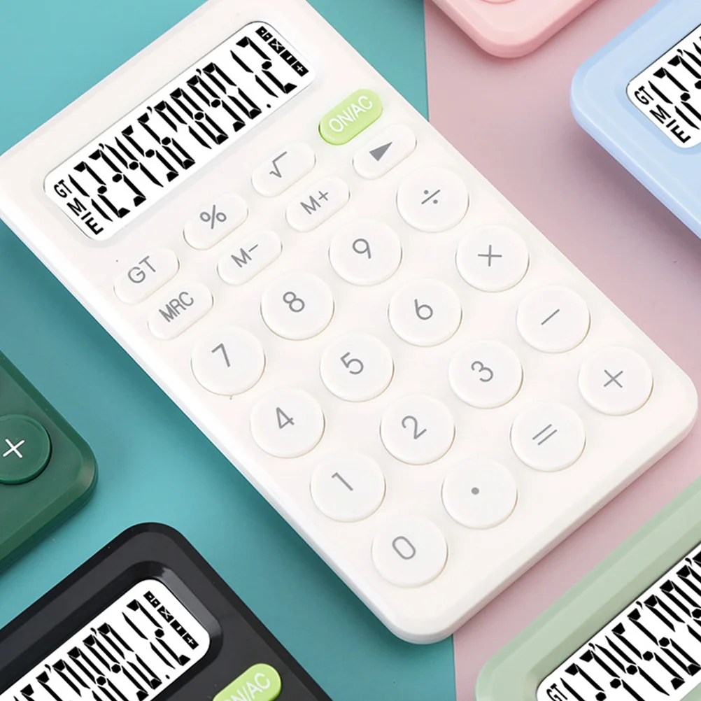 

Handheld Student Calculator 8 Display Lightweight Compact Non Slip Base Round Button Office Supply