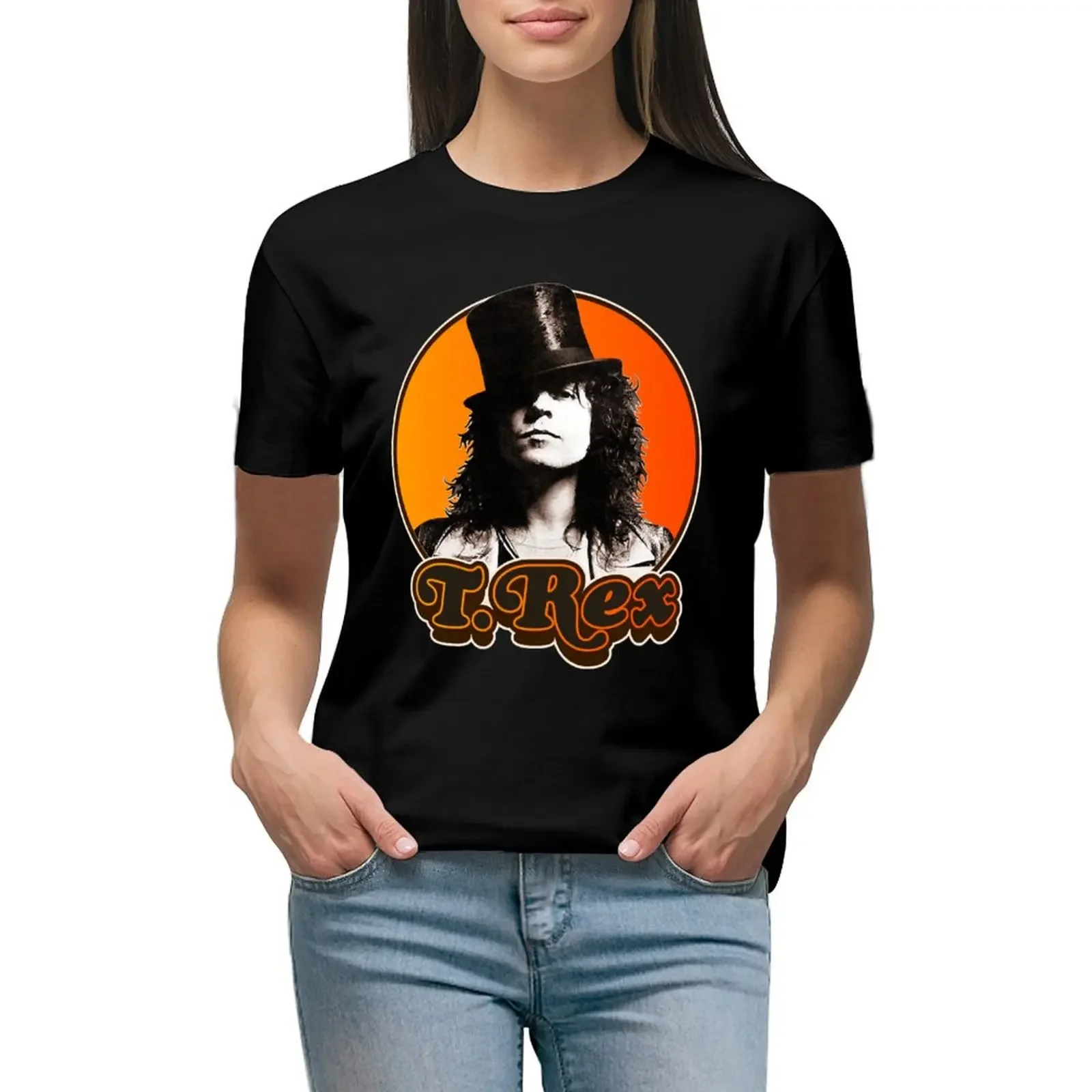 

Retro T Rex Marc Bolan Tribute T-Shirt shirts graphic tees tops new edition Female clothing white t-shirt dress for Women sexy