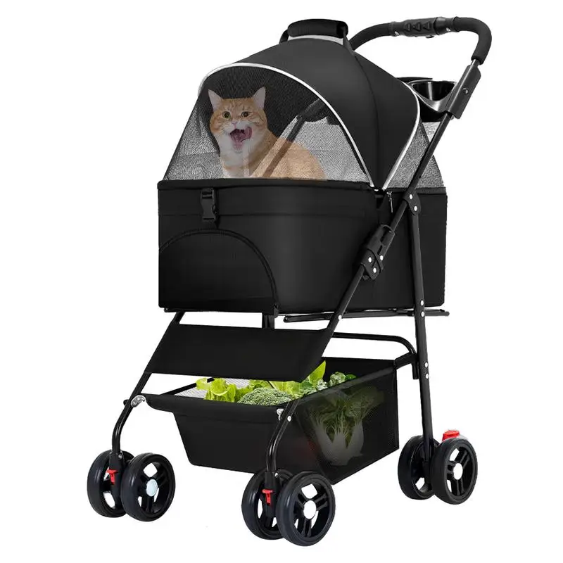 

Shopping Carts For Groceries Foldable Grocery Pet Stroller Cart 66 Lb Capacity Pet Travel Carrier Strolling Cart With Canopy