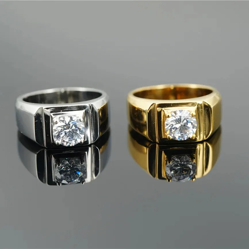 

Men Zircon Titanium Ring Forefinger Personality Domineering Hipster Simulation Diamond Marriage Ring