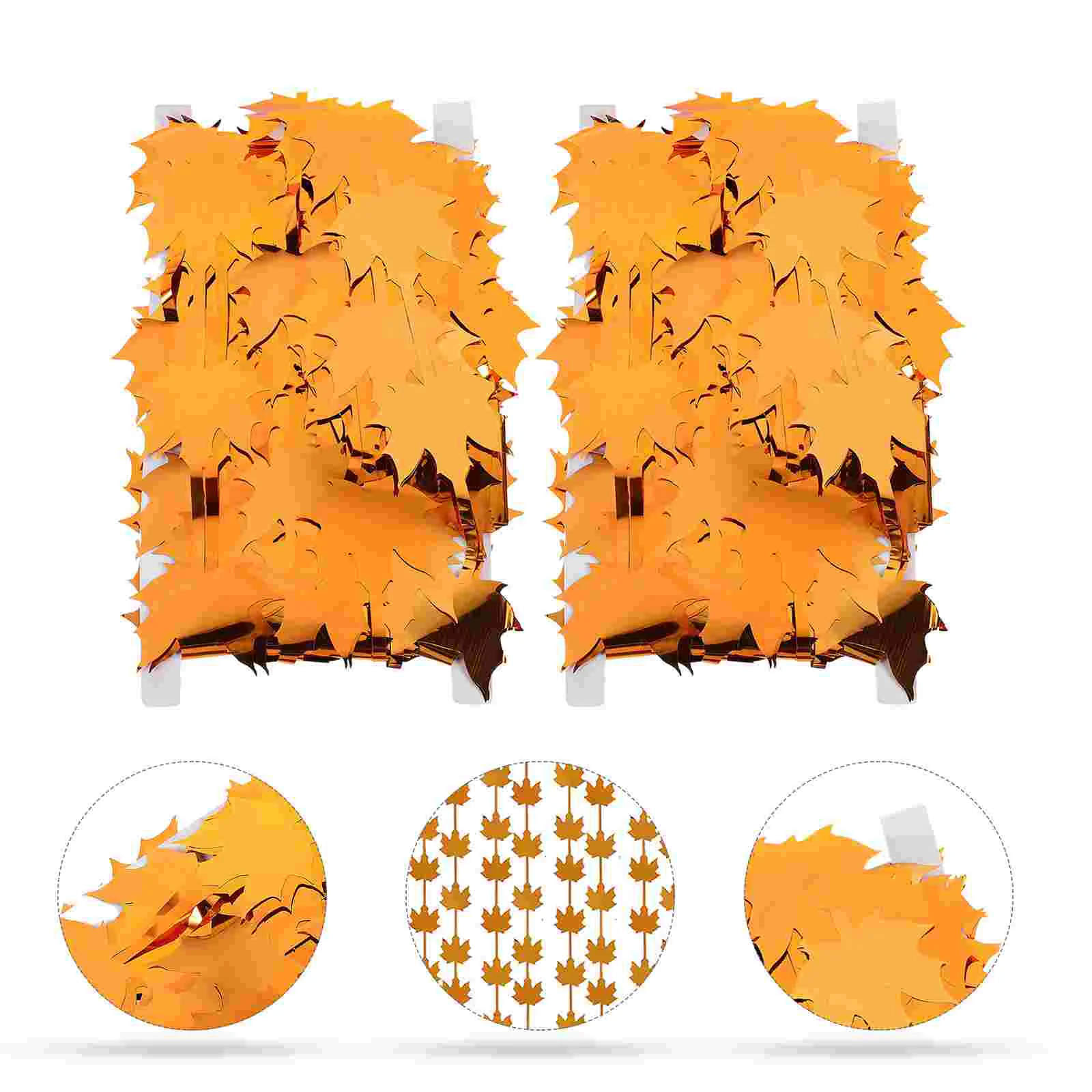 

2 Pcs Maple Rain Curtain Thanksgiving Door Leaf Garland Home Decor Wedding Fireplace