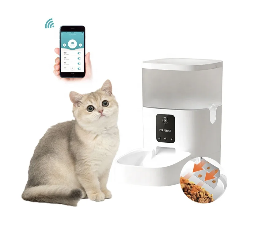 

TTT Intelligent 6L Capacity Timing Quantitative Cat and Dog Food Feeder Automatic Pet Food Dispenser with Video Remote Feature