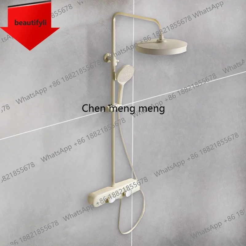 

01A Modern Stylish Shower System Temperature Adjustable Multifunction Shower Head Combo Pressurized Home Bathroom Round Shower H