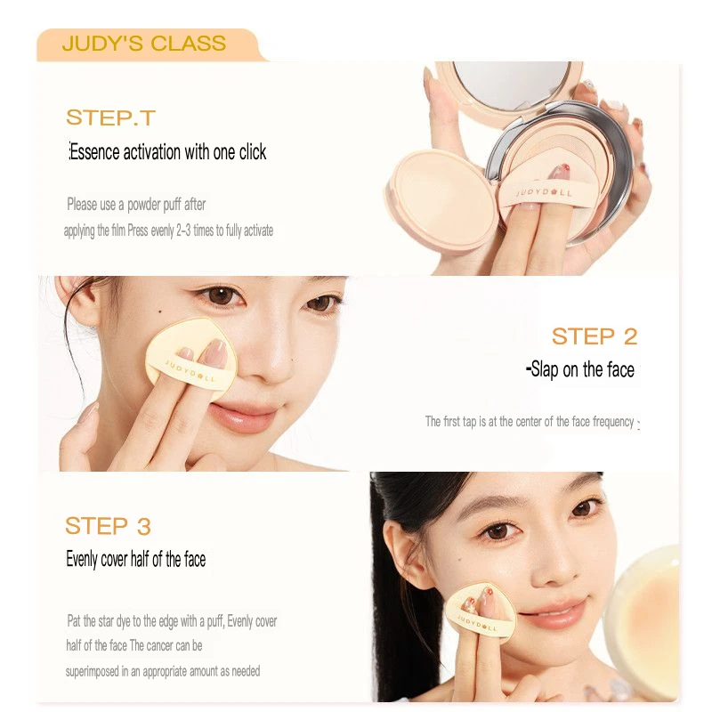 Judydoll Orange Cushion Face Pat Little Fairy Ginseng Concealer Long-Lasting Non-Cakey For Oily And Dry Skin Foundation