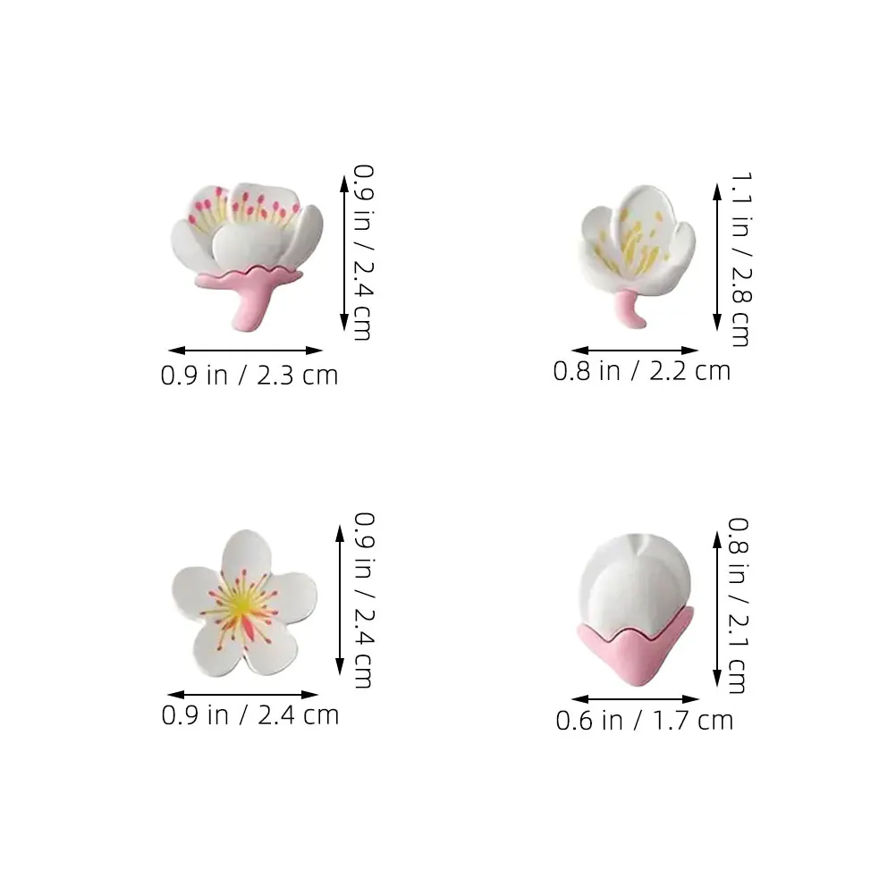 24 pezzi puntine da parete per foto puntine da disegno per fiori puntine da disegno decorative in resina 3D fiore di ciliegio per bacheca in sughero bacheca ufficio