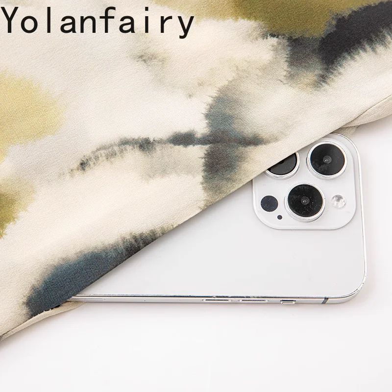 YOLANFAIRY 100% Real Mulberry Silk Dress for Woman Summer Sleeveless Oversized Women's Dresses Ink-printed Casual Ladies Dresses