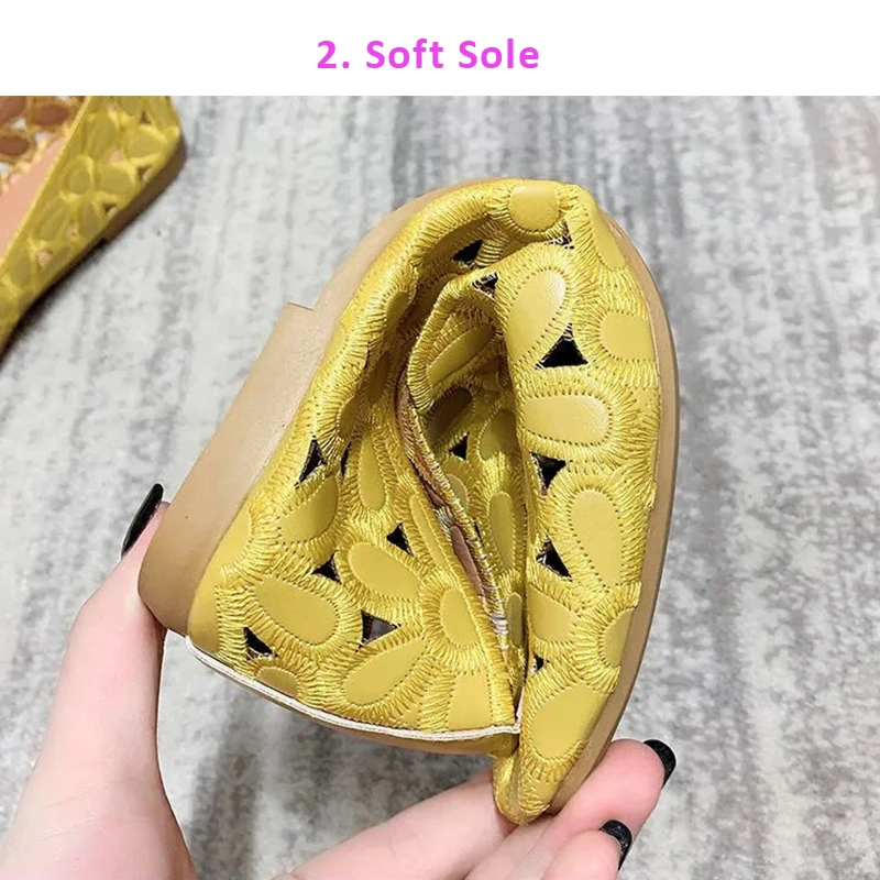 Size 35-42 Square Toe Summer Shoes for Women Embroidery Designer Shoes Soft Slipon Loafers Moccasin Leisure Women's Ballet Flats