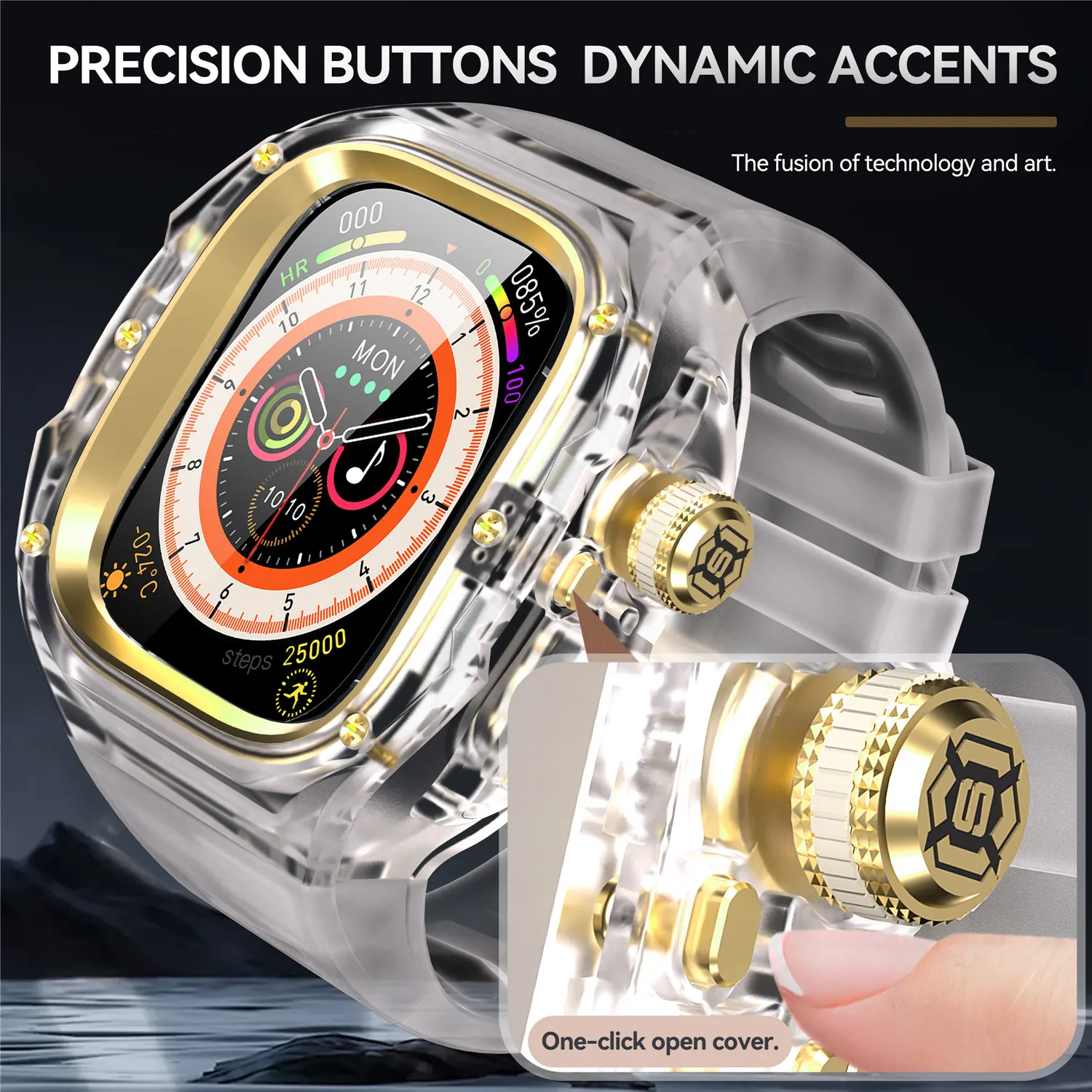 

Shellbox Watch Case for Apple Ultra 3 49mm 304/316L Steel Silicone Wristband for iWatch Ultra 1 / 2 / 3 For Apple Watch Ultra 2