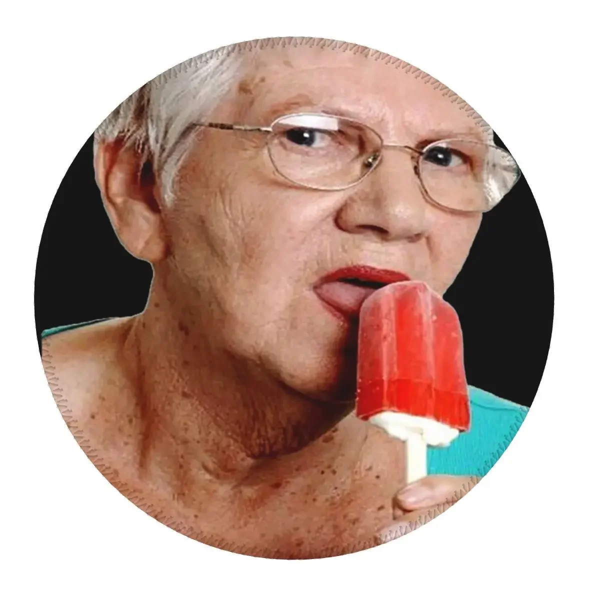 Grandma Granny Ice Cream T Shirt Round Mouse Pad Computer Keyboard Mouse Mat Gaming Laptop Desk Mat Office Accessories TableMats