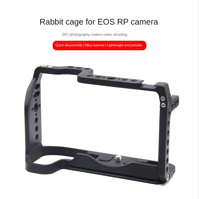 

DSLR Camera Cage With 1/4 Thread Holes For Canon EOS RP Feature For Magic Arm Microphone Fill Light Attachment