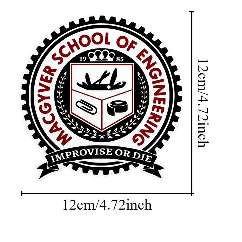 Macgyver School of Engineering Motorcycle Stickers Waterproof for Motorbike Fuel Tank Helmet Skateboard Sunscreen Vinyl Decals image 3