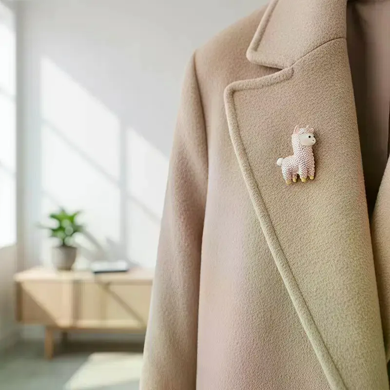 Cartoon Alpaca Shaped Brooches Women Men Zodiac Sheep Animal Weddings Party Brooch Pins Gifts