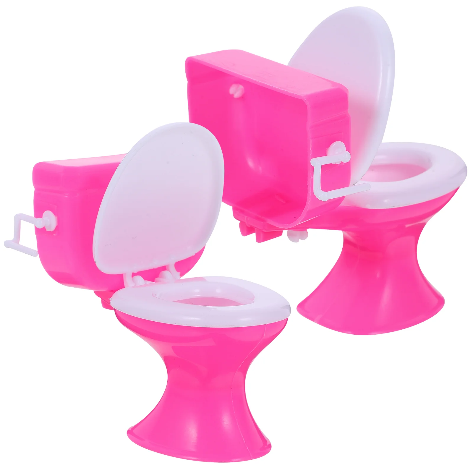 2 Pcs Dollhouse Toilet Cognitive Toy Simulation Kids Gift Mini Seats Toys Toilets Interesting Plaything Baby