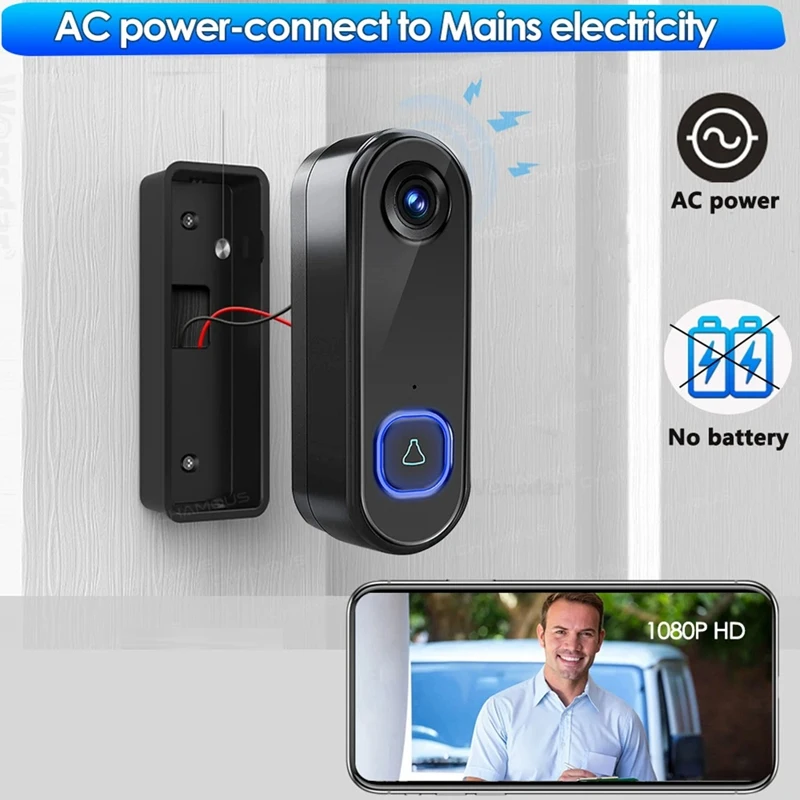 TUYA Wifi Doorbell Camera Wireless 1080P Outdoor Video Door Bell Camera AC DC Video Door Phone IP65 Home Security