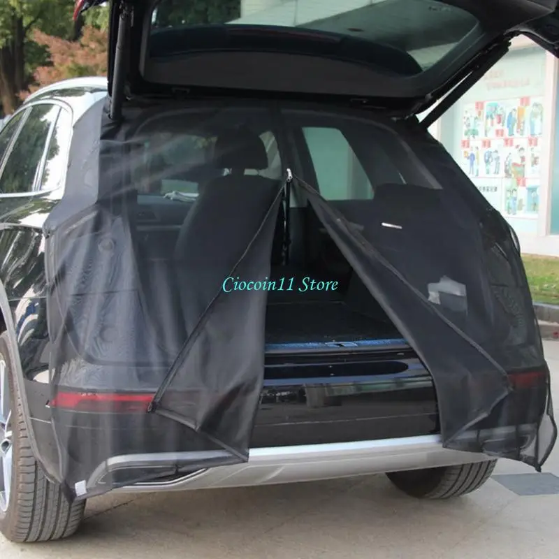 Y1UB 4 Sizes Net Summer Car Rear Trunk Door Curtains Net