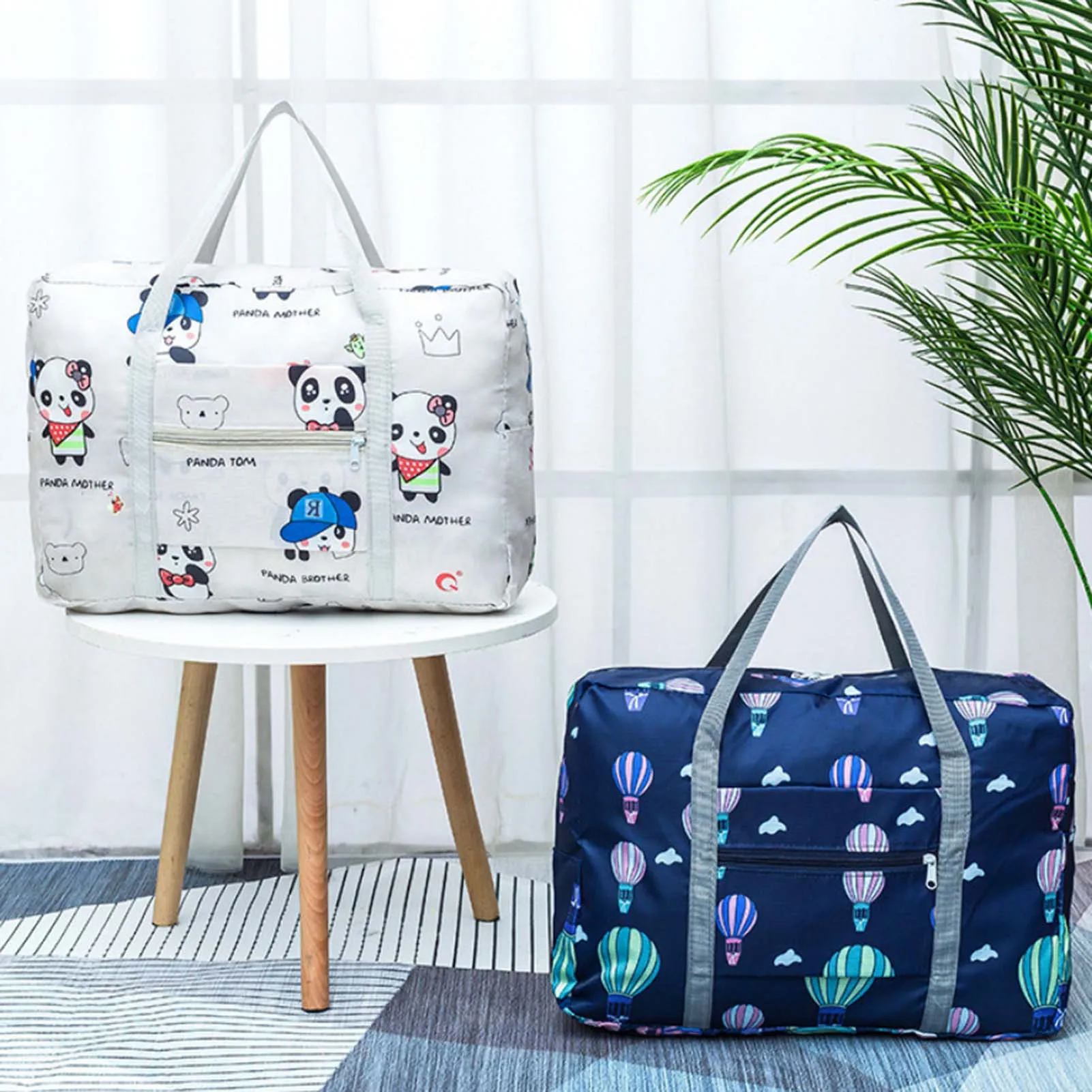

Foldable Travel Duffel Bag Portable Weekender Overnight Carry on Bag for Waterproof Luggage Organizer Floral Print Travel Tote