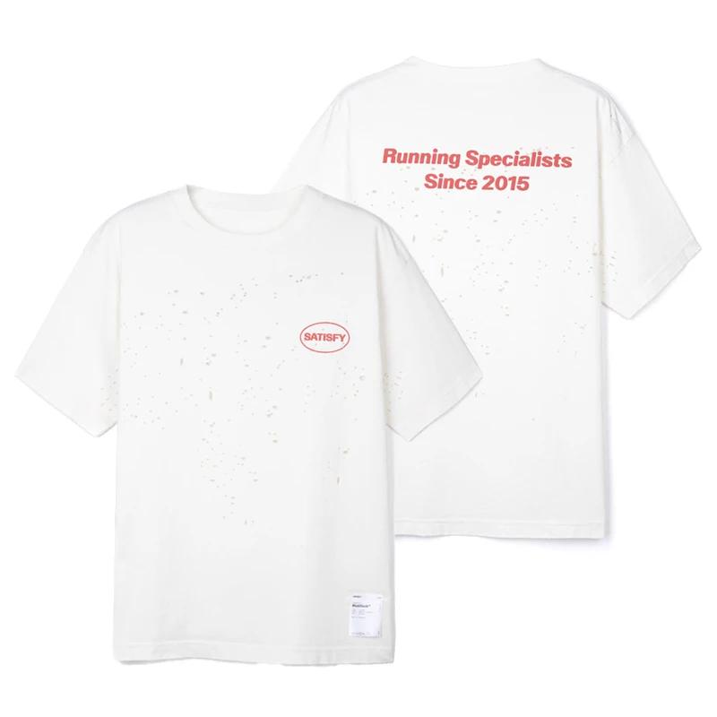 

Satisfy 25SS Distred round Футболка Ne ort Sve Youth заводская свободная посадка Повседневная одежда Летняя мода для подростков