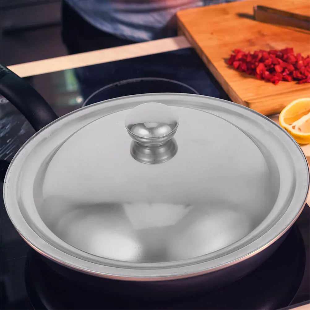 

Stainless Steel Pot Lid Easy Clean Prevents Spills Retains Flavor Universal Fit Microwave Cover Large Splatter Food Pans