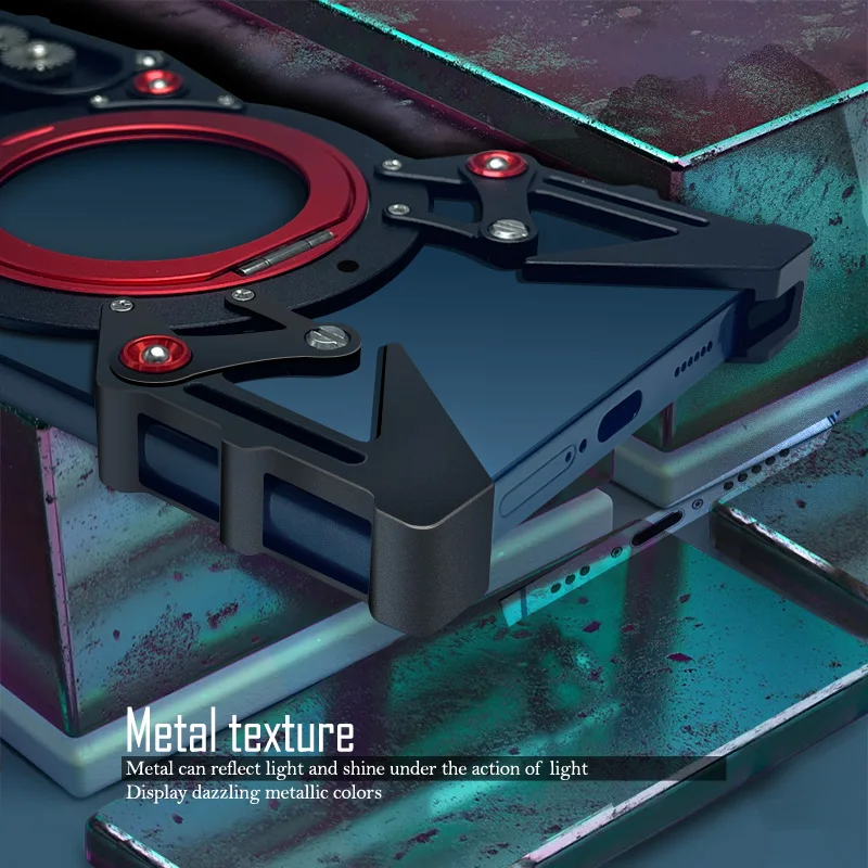 حافظة مغناطيسية من معدن الألومنيوم بدون إطار تدور 360 درجة لهاتف انفينيكس نوت 50 برو 4G، GT 20 Pro، GT 10 Pro