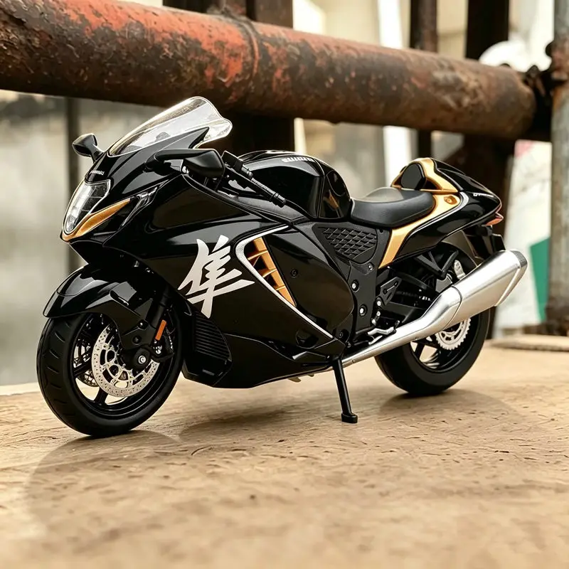 1:12 SUZUKI Hayabusa GSX-1300R Alloy Track Racing Motorcycle Model Diecast Street Sports Motorcycle Model Sound Light Simitation