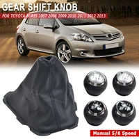 Perilla de palanca de cambios Manual de 5/6 velocidades, palanca de cambios, palo de balonmano, cubierta de cuero PU para Toyota Auris 2006 2007 2008 2009 2010-2012