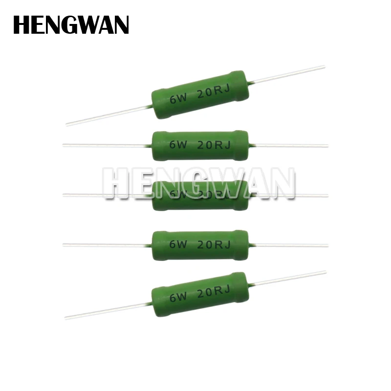 5pcs RX21 6W Wire Wound Resistance 5% 1R 10R 100R 1K 10K 12K 15K 18R 20R 22R 24R 27R 33R 36R 0.05 0.1 0.22 1 10 100 ohm Resistor