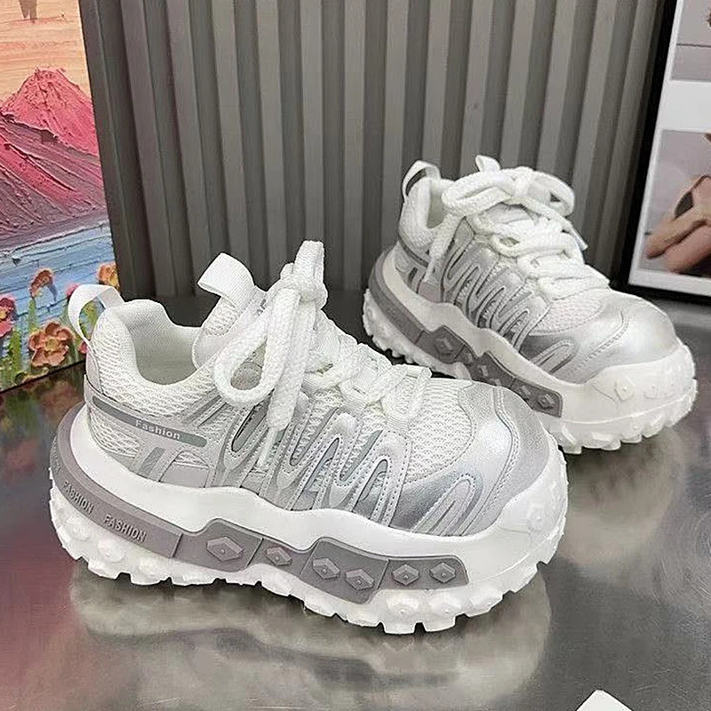 High Quality Chunky Sneakers for Women Design Big Head Mesh Breathable Platform Female Sneakers Summer Tenis Feminino view 2