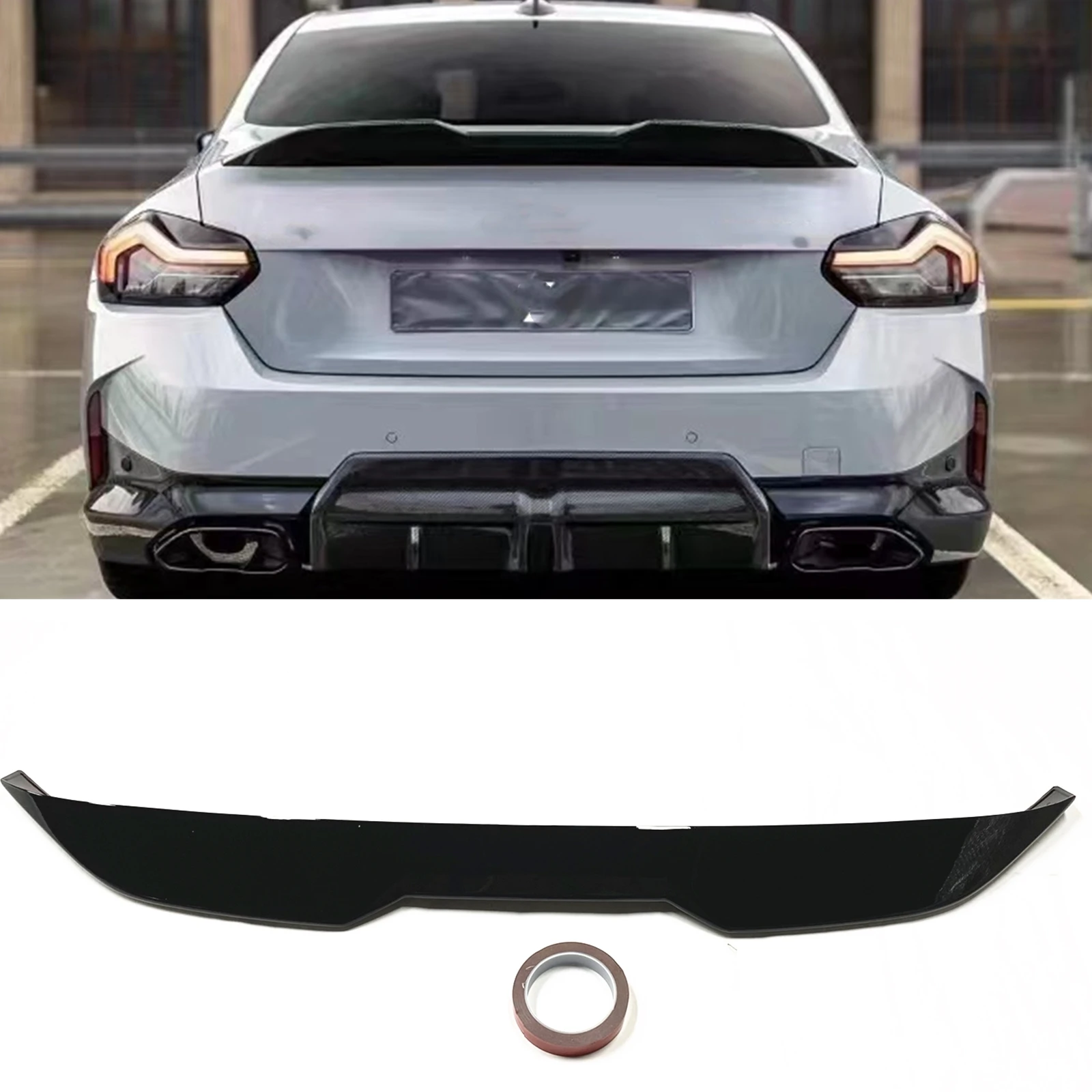 

Rear Trunk Lid Spoiler Lip Wing For BMW G42 M235i M240i Coupe 2020-2024 2-Door Gloss Black Decklid Splitter Flap Tailgate Trim