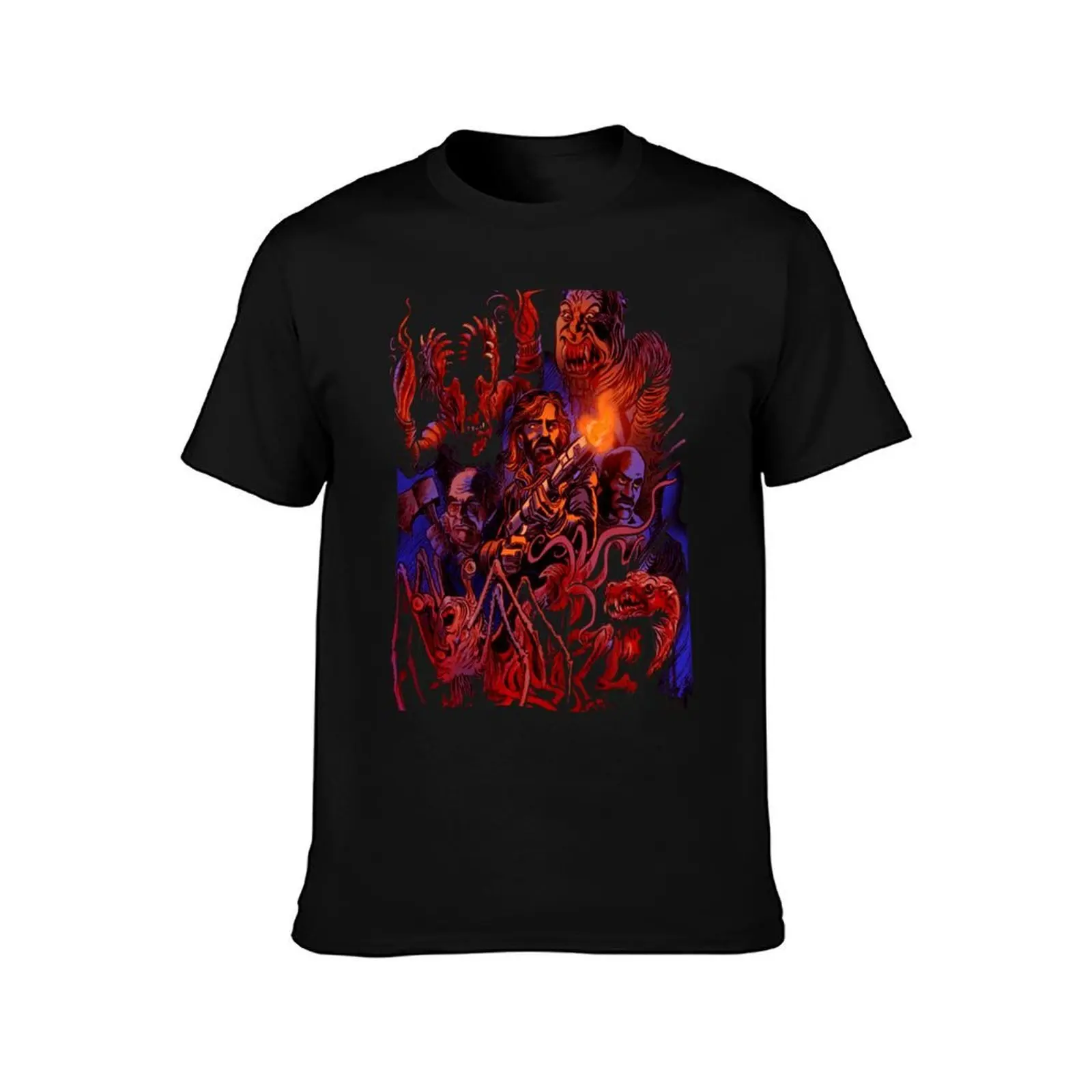 John Carpenters - The Thing T-Shirt, Summer Casual Cotton Tee, Oversized Streetwear Tops, Vintage Graphic Print, 100% Cotton