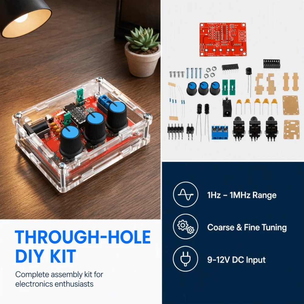 Acrylic DIY Generator Kit ABS Metal Signal Generator Kit Adjustable Frequency Adjustable Amplitude Frequency Generator Kit