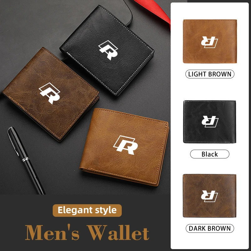 Men Wallet Car Logo Leather Coin Purse Personalised ID Card Holder For VW Golf 5 7 Jetta Sagitar Magotan Passat Tiguan Scirocco