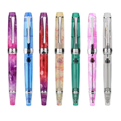 PENBBS-pluma estilográfica de relleno al vacío, pluma de regalo de oficina con juego de caja, nuevo Color transparente/patrones, EF/F/M Nib, 456