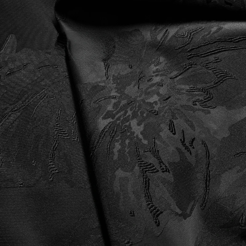 

Черная жаккардовая ткань для одежды, дизайнерские ткани, весна-лето, куртки, юбки, оптовая продажа, ткань из полиэстера