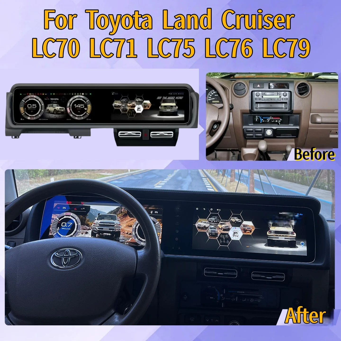 2026New Big G Styl Touch Screen Car Stereo for Toyota LandCruiser LC70 LC71 LC75 LC76 LC79 07-21 Navigation CarPlay Android Auto
