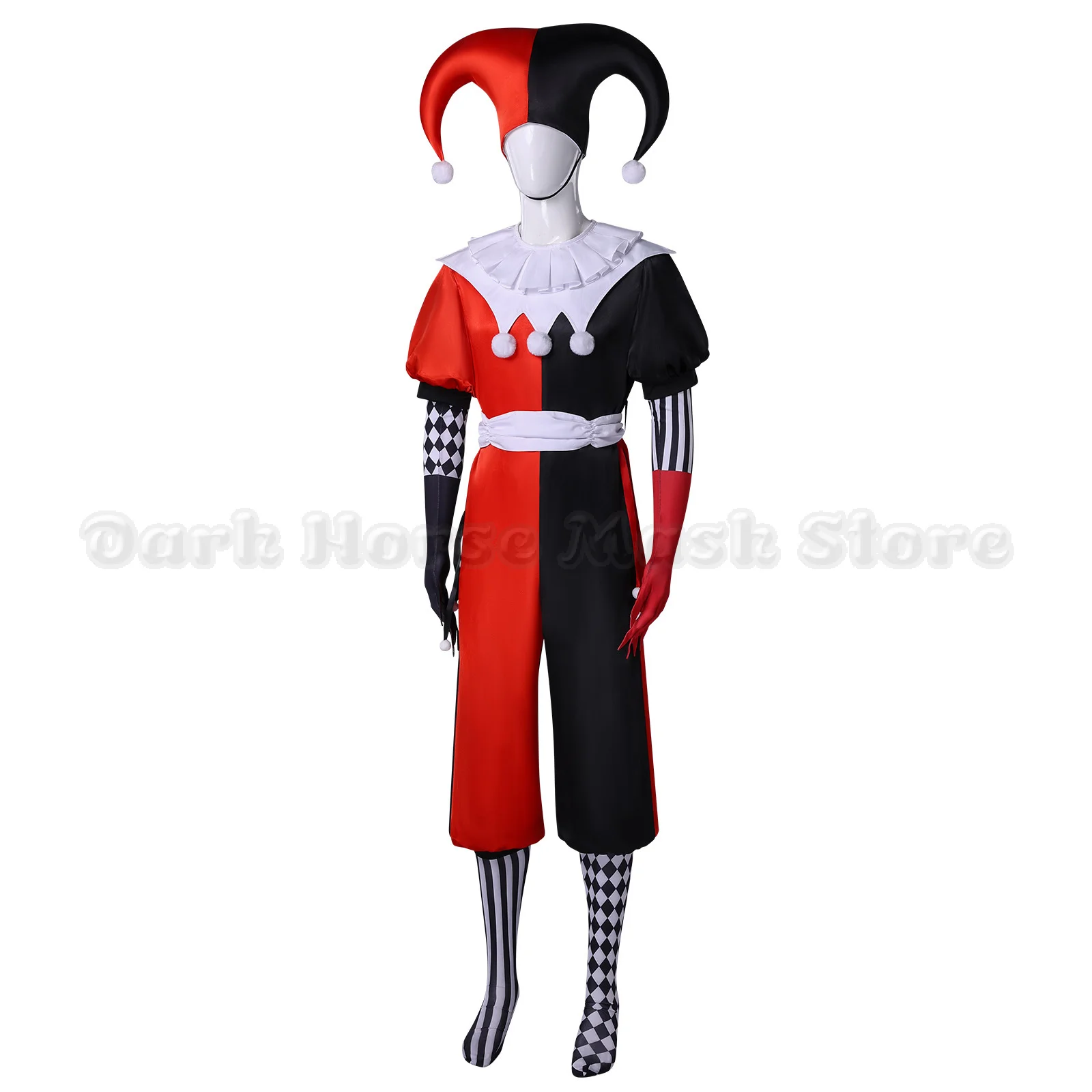 Joker & Queen Cosplay Outfits Full Set Halloween Clown & Jester Costumes Jester Outfit Halloween Party Roleplay Outfit Men Women view 4