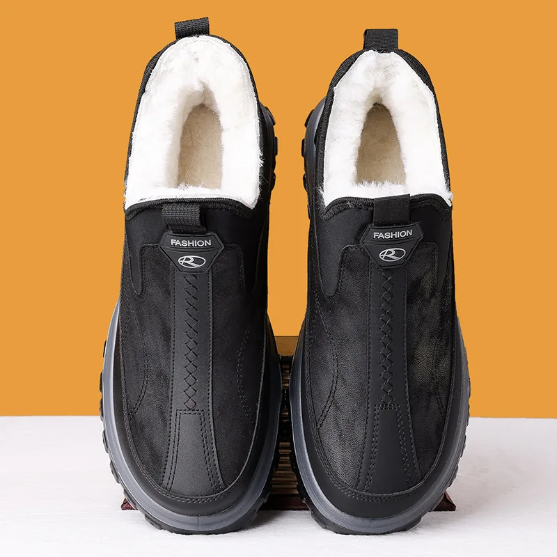 Men's Winter Cotton Boots with Fleece, Warm and Thick Snow Boots, Fashionable and Casual Shoes and Boots image 4
