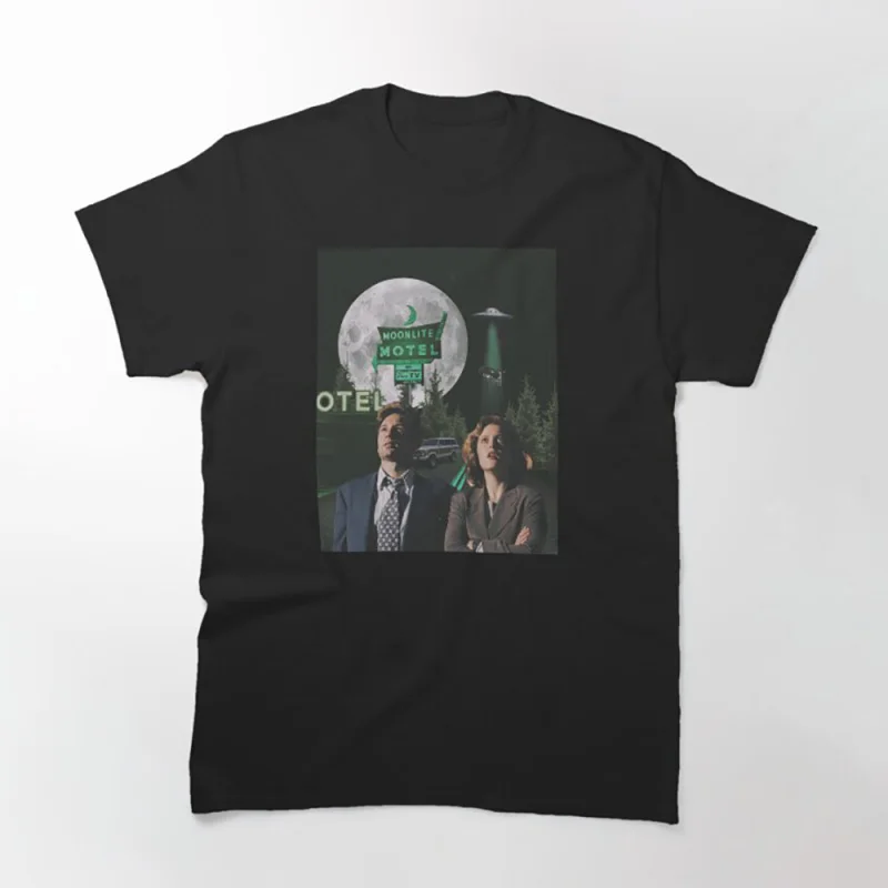 

0305 Mulder and Scully Sci fi tv series The X Files Trust No One Gift t shirt Retro Alien movie Graphic clothes All size tops