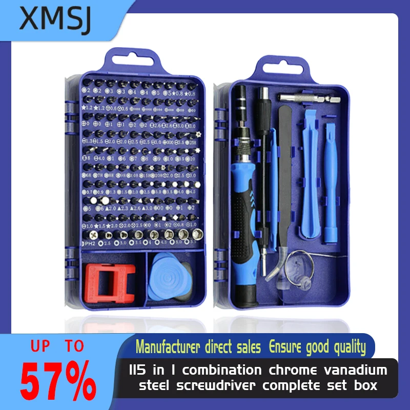 

115 in 1 combination chrome vanadium steel screwdriver complete set box