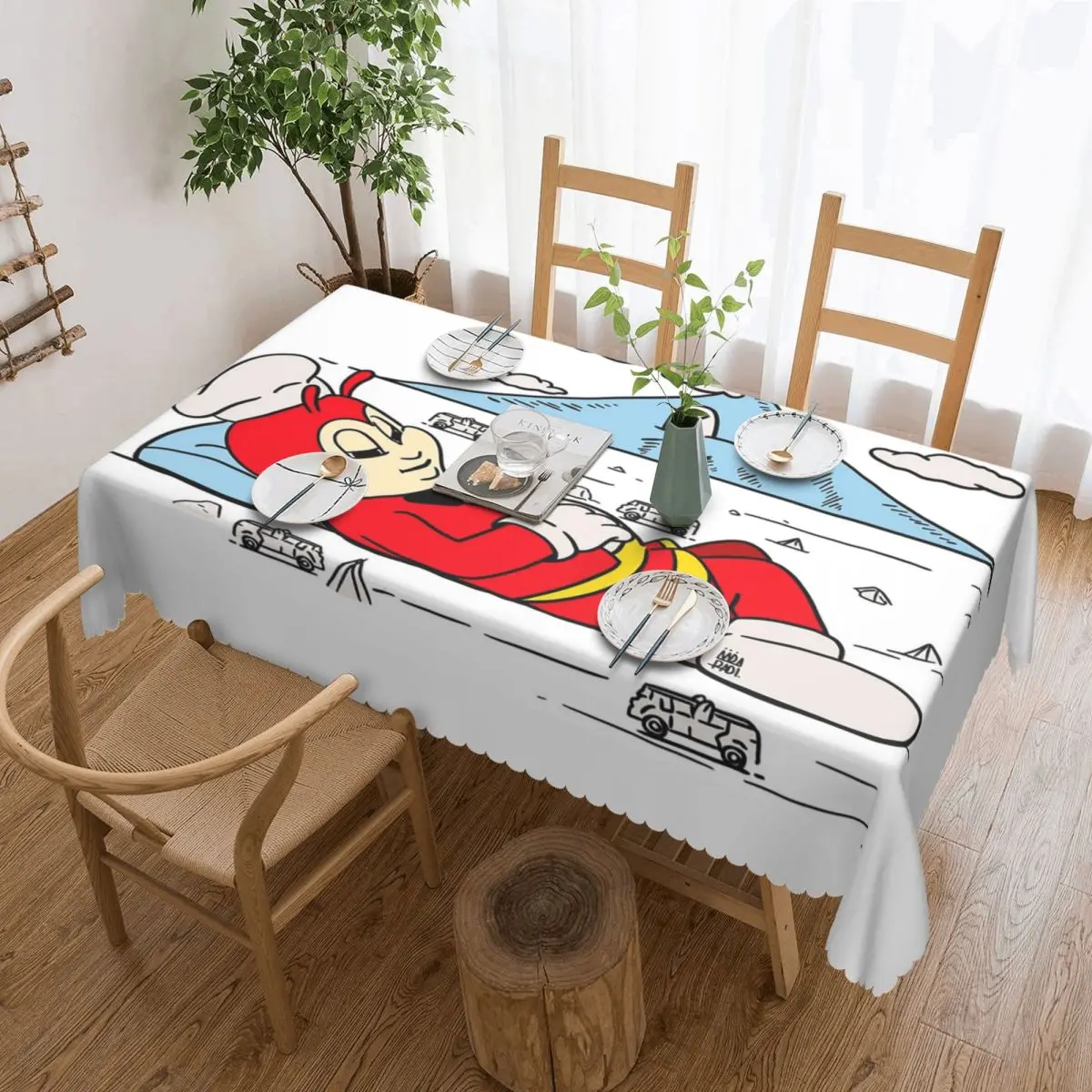 Póster con estampado de JOLLIBEE HYPEBEAST MAYON VOLCANO, mantel Rectangular, cubierta de mesa para decoraciones para fiestas y festivales, mantel