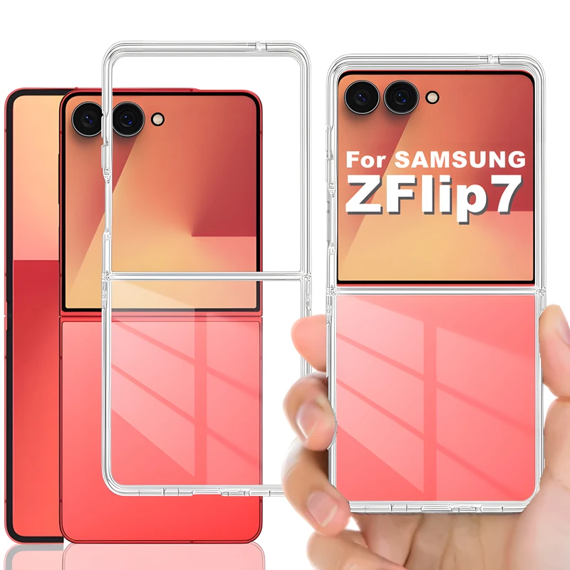 Für Samsung Galaxy Z Flip 7FE 6 5 4 3 Zflip7 Flip6 Transparente Handyhülle Schutzhülle für Samsung Z Flip 7 5G Klare Hülle