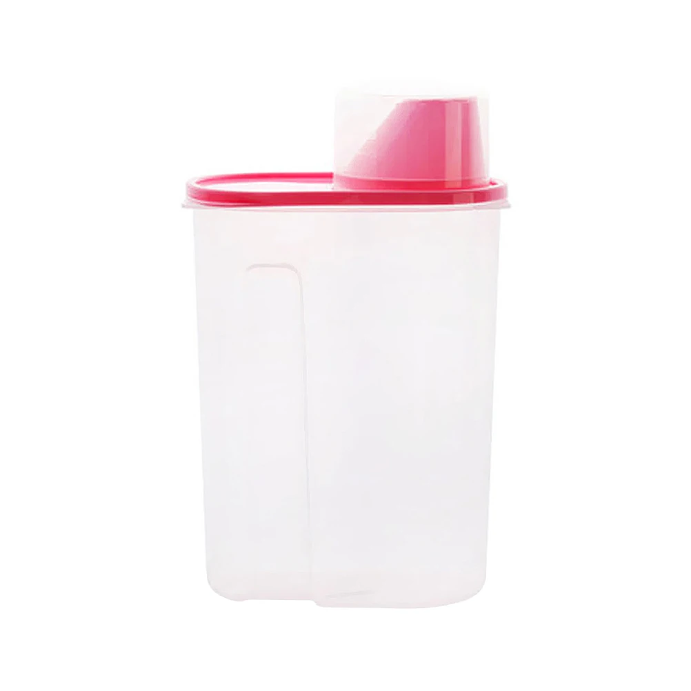 

Large Plastic Cereal Storage Container Transparent Airtight Dry Food Jar with Measuring Lid Pour Spout for Grains Rice Beans
