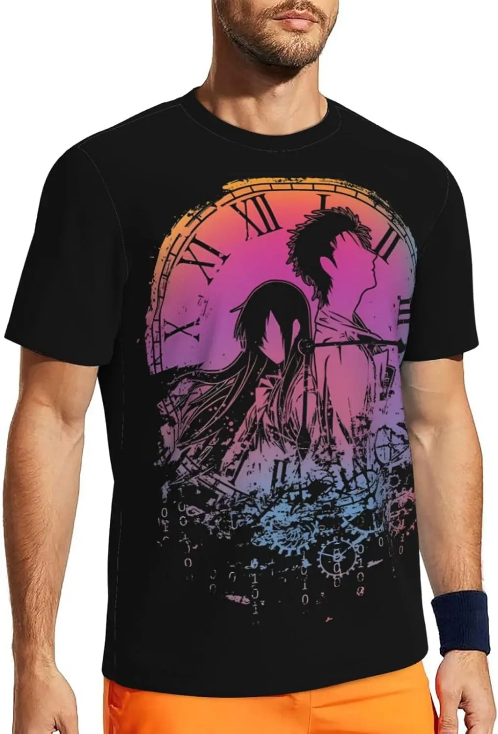 Anime Steins Gate T Shirt Mens Summer O-Neck Tops Casual Short Sleeves Tee