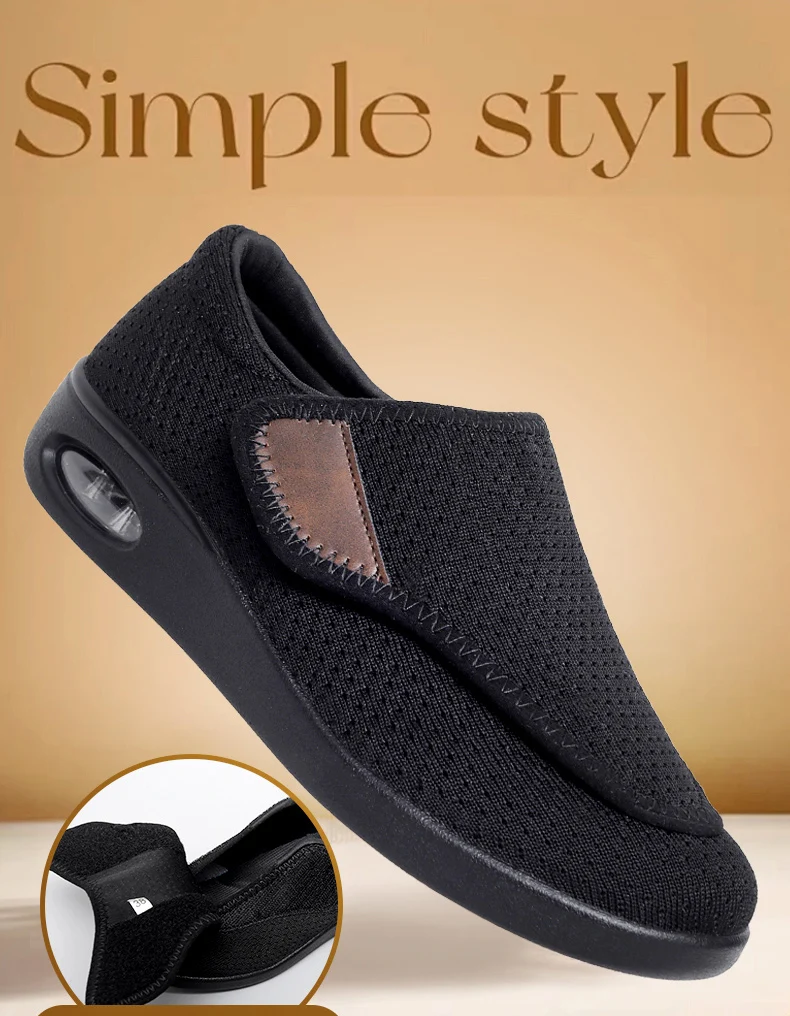 Damen-Sneaker, orthopädisch, für breite Füße, geschwollene Füße, lässige Damenschuhe, Einstellung der großen Zehen, weich, bequem, Diabetiker-Schuhe für Herren – Detail 3