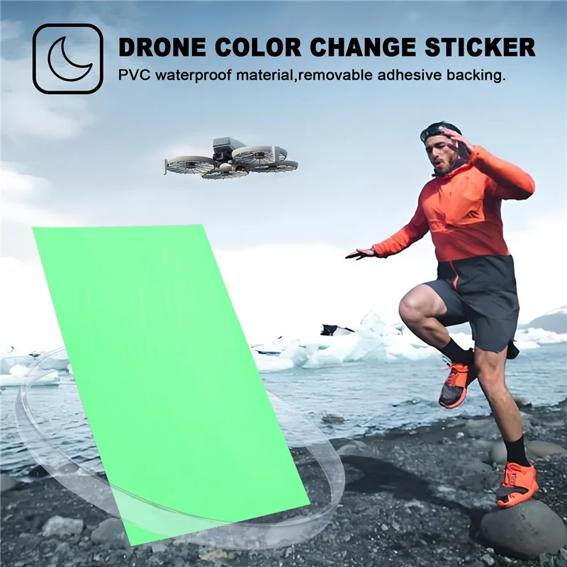 A003 pegatinas luminosas coloridas para DJI Flip pegatinas luminosas de advertencia de vuelo nocturno impermeables pegatina de cambio de Color para Dron